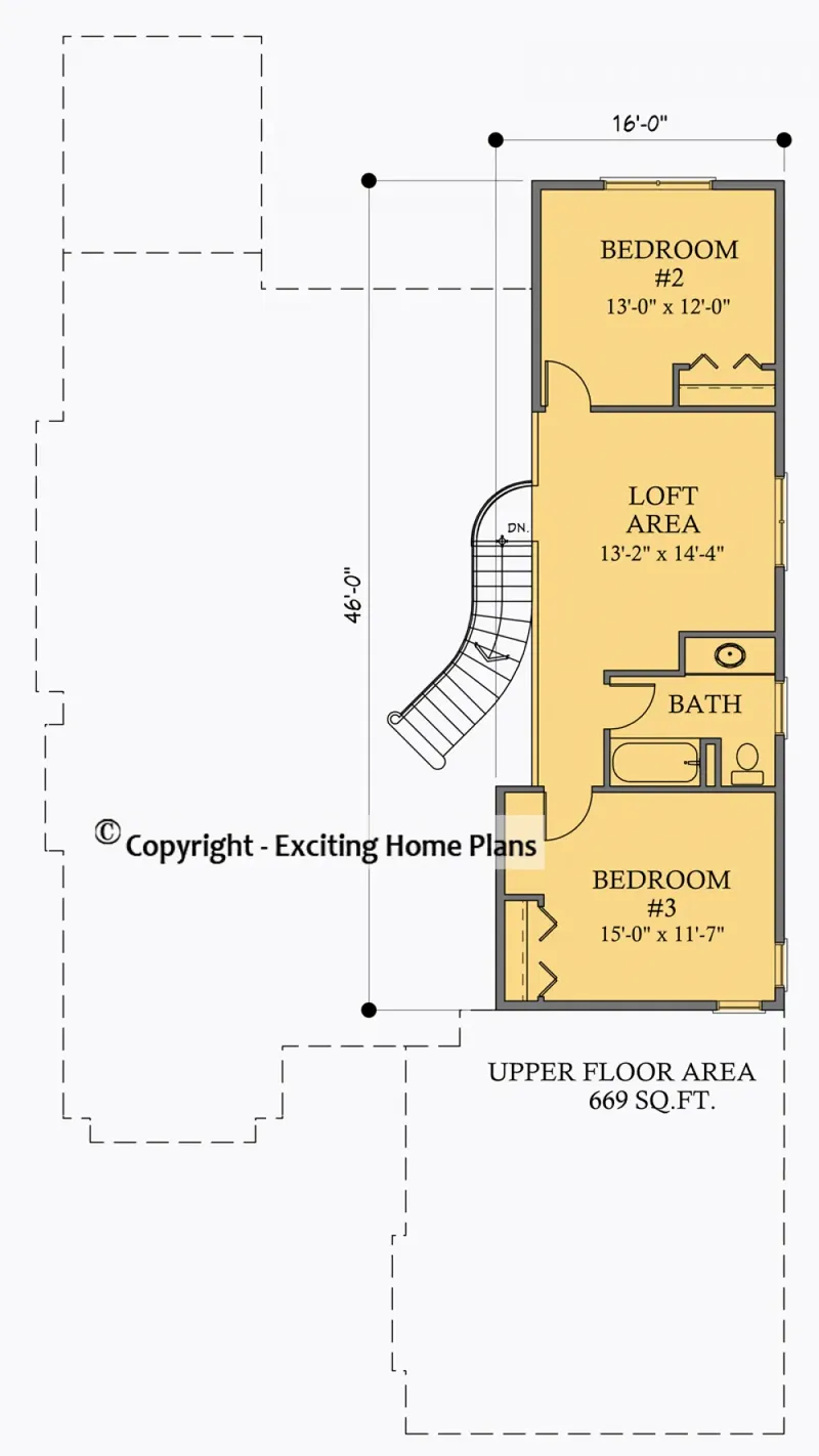 Second Floor 6 – 2-Story House Plan 2509 ft², 3 Beds — 42784R