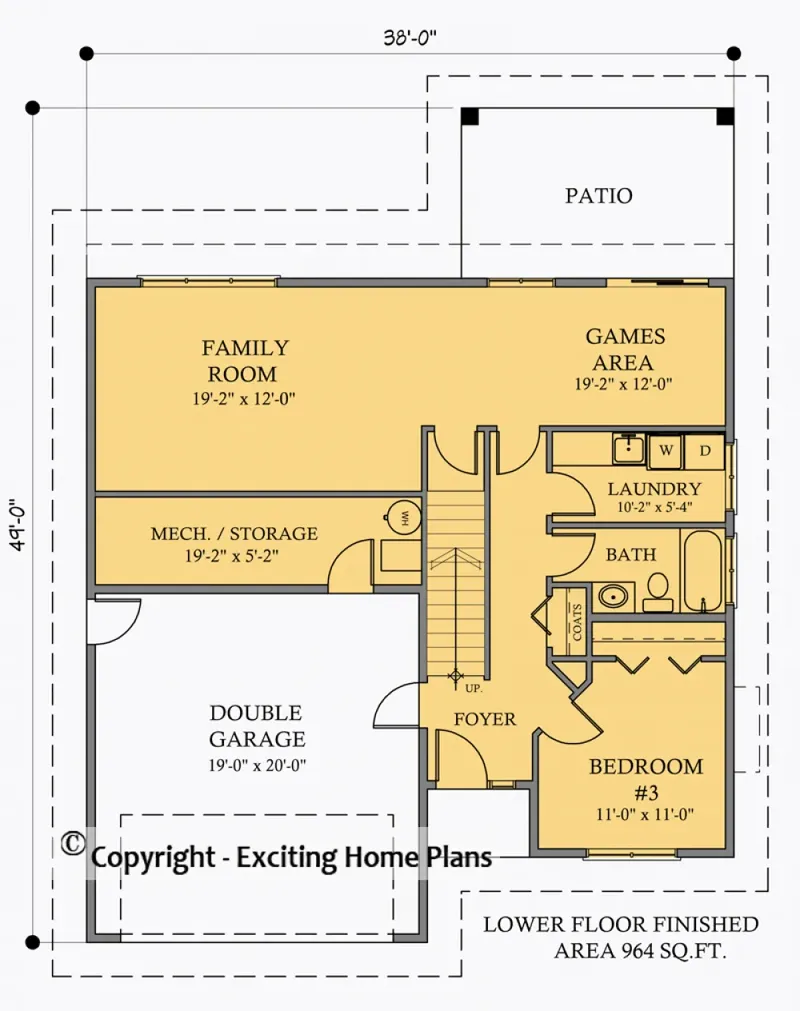 Main Floor 6 – 2-Story House Plan 2144 ft², 3 Beds — 86259R