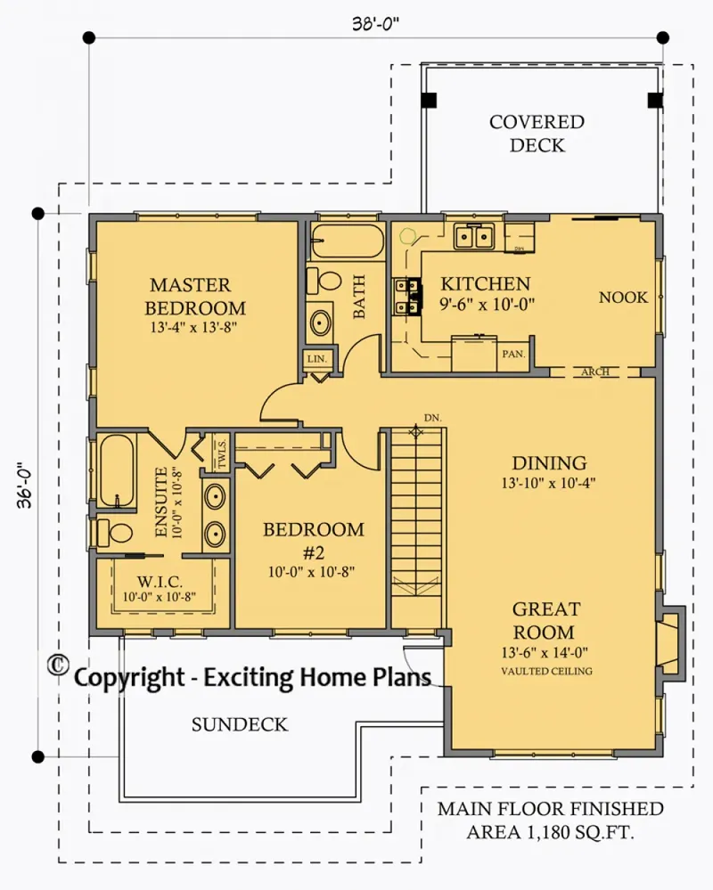 Second Floor 7 – 2-Story House Plan 2144 ft², 3 Beds — 86259R