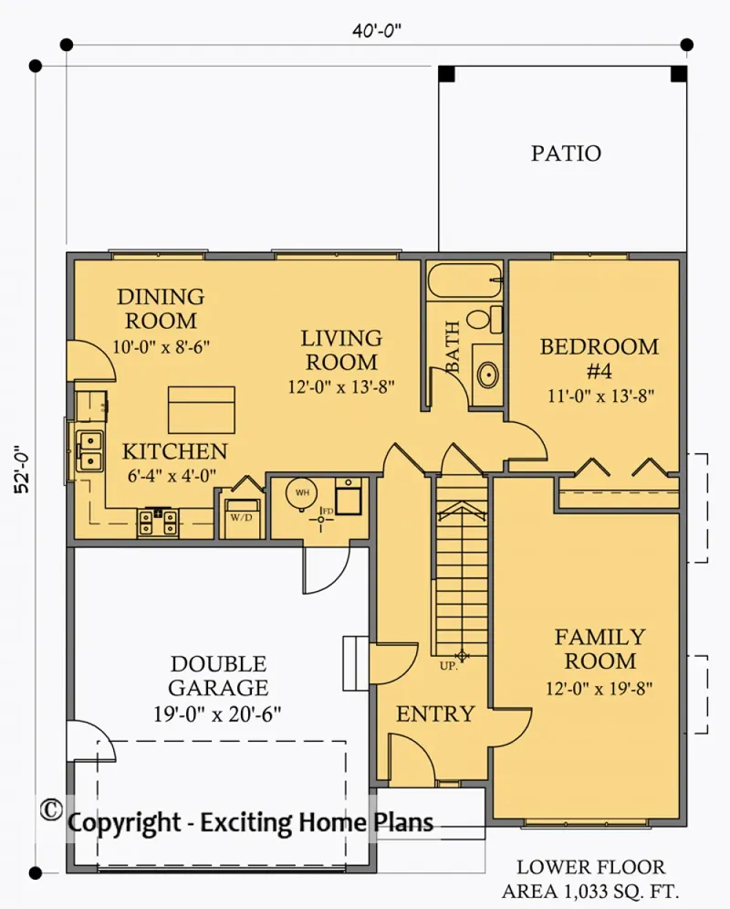 Main Floor 6 – 2-Story House Plan 2347 ft², 4 Beds — 82669R