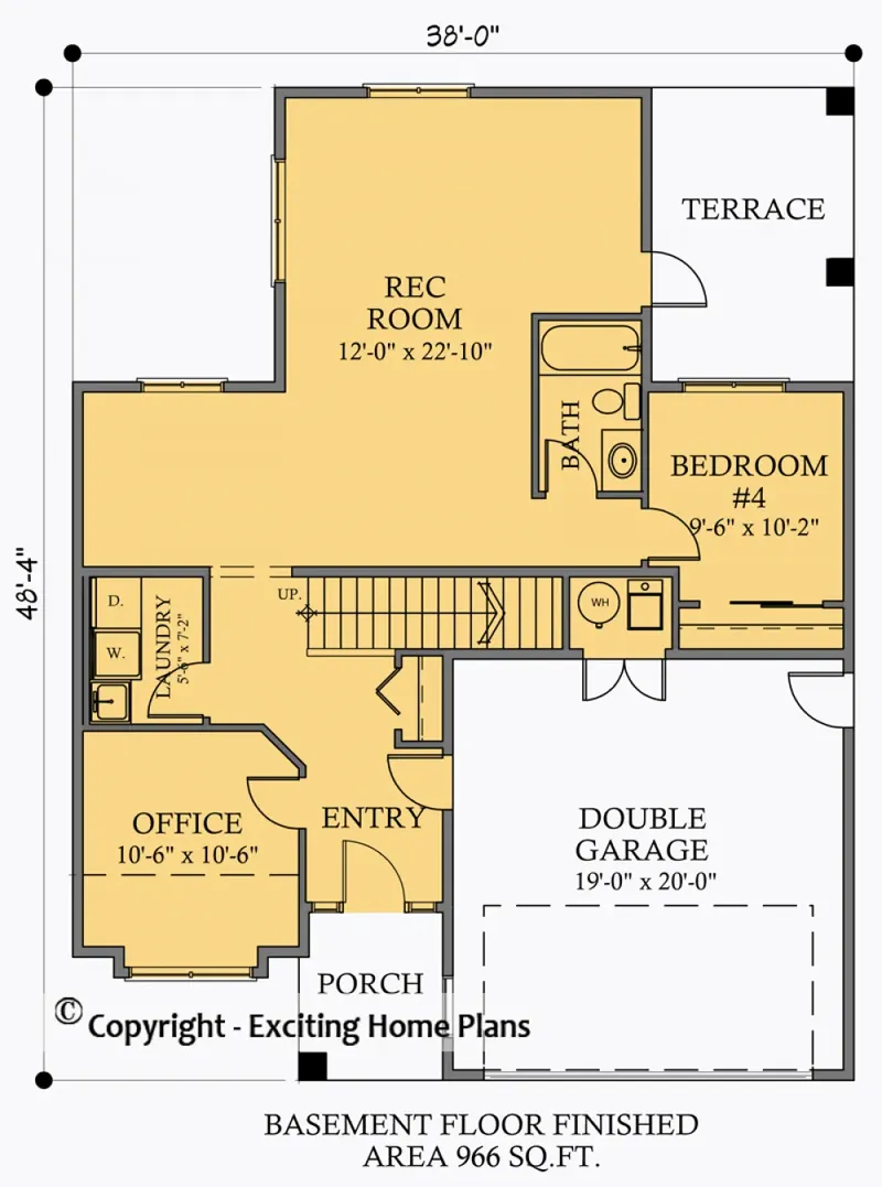 Main Floor 6 – 2-Story House Plan 2209 ft², 4 Beds — 89485R