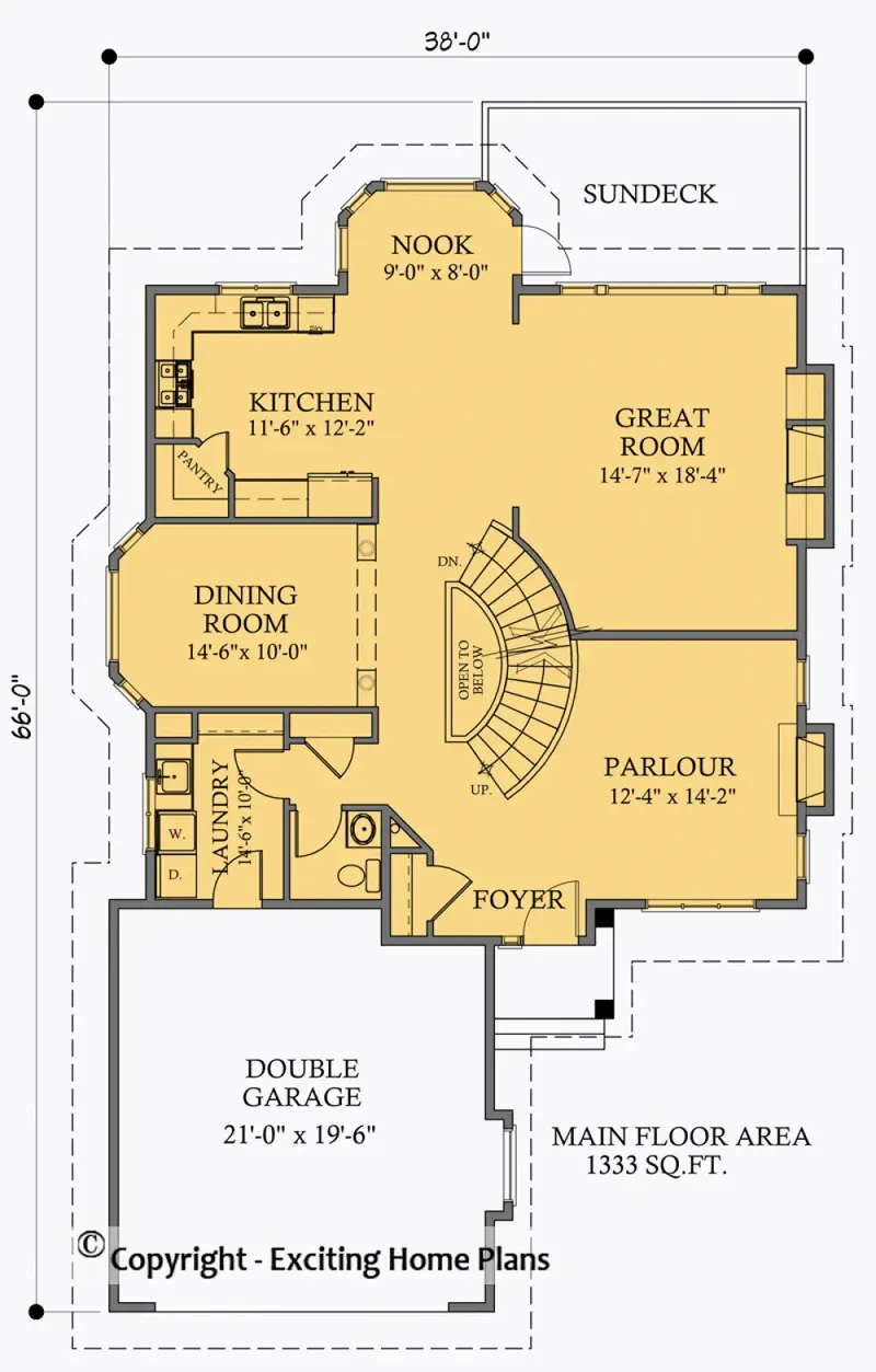 Main Floor 8 – 2-Story House Plan 2370 ft², 5 Beds — 71749R