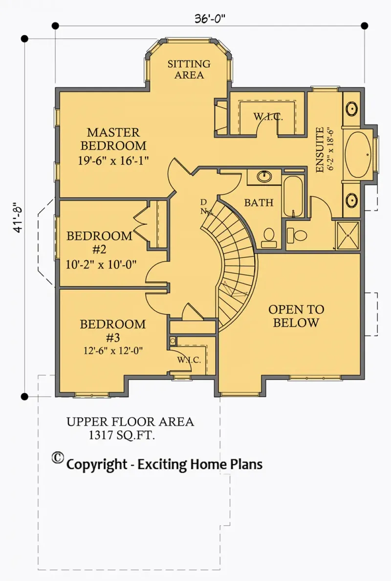 Second Floor 9 – 2-Story House Plan 2370 ft², 5 Beds — 71749R