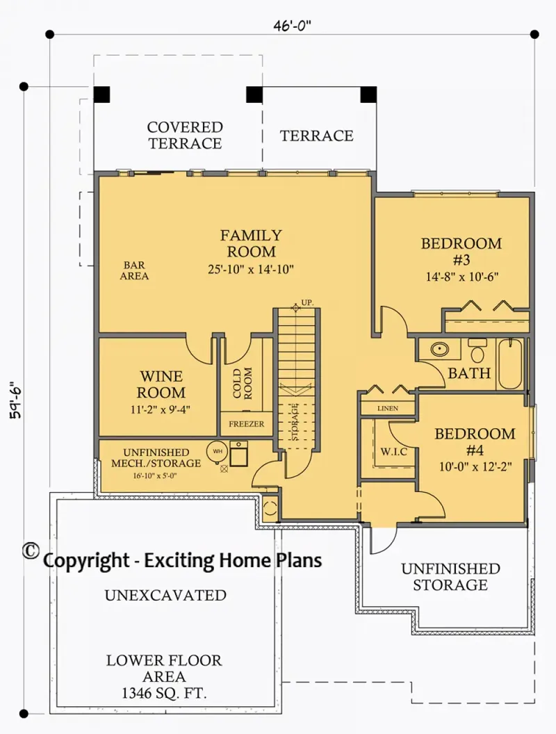 Basement 5 – 1-Story House Plan 1515 ft², 4 Beds — 25362R