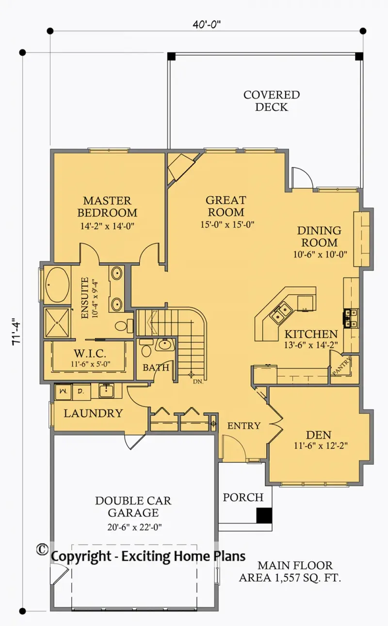 Main Floor 5 – 1-Story House Plan 1557 ft², 4 Beds — 24032R