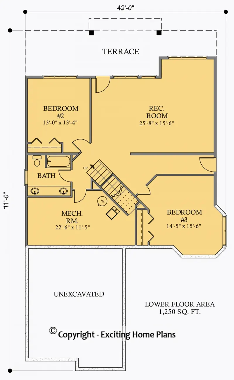 Basement 7 – 1-Story House Plan 1575 ft², 3 Beds — 21314R