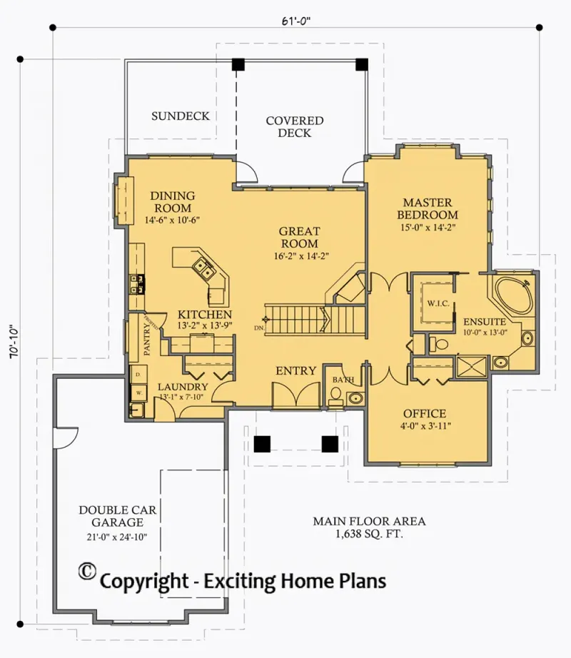 Main Floor 6 – 1-Story House Plan 1638 ft², 3 Beds — 77721R