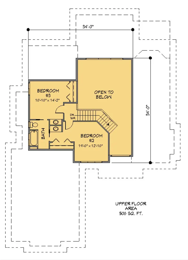 Second Floor 7 – 1.5-Story House Plan 2189 ft², 4 Beds — 27196R