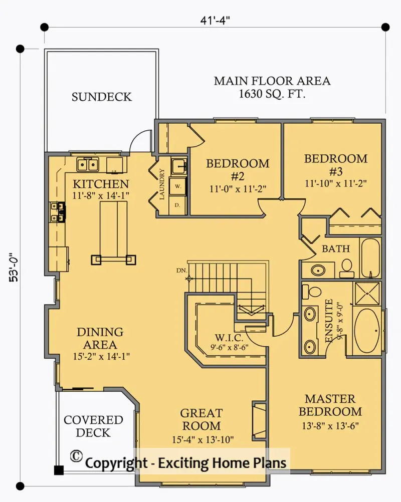 Second Floor 7 – 2-Story House Plan 2797 ft², 5 Beds — 61954R