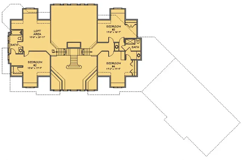 Second Floor 7 – 1.5-Story House Plan 5457 ft², 4 Beds — 53476R