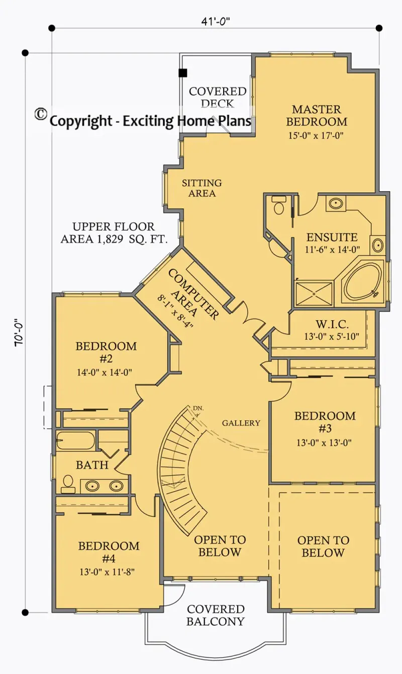 Second Floor 8 – 2-Story House Plan 3595 ft², 6 Beds — 37591R