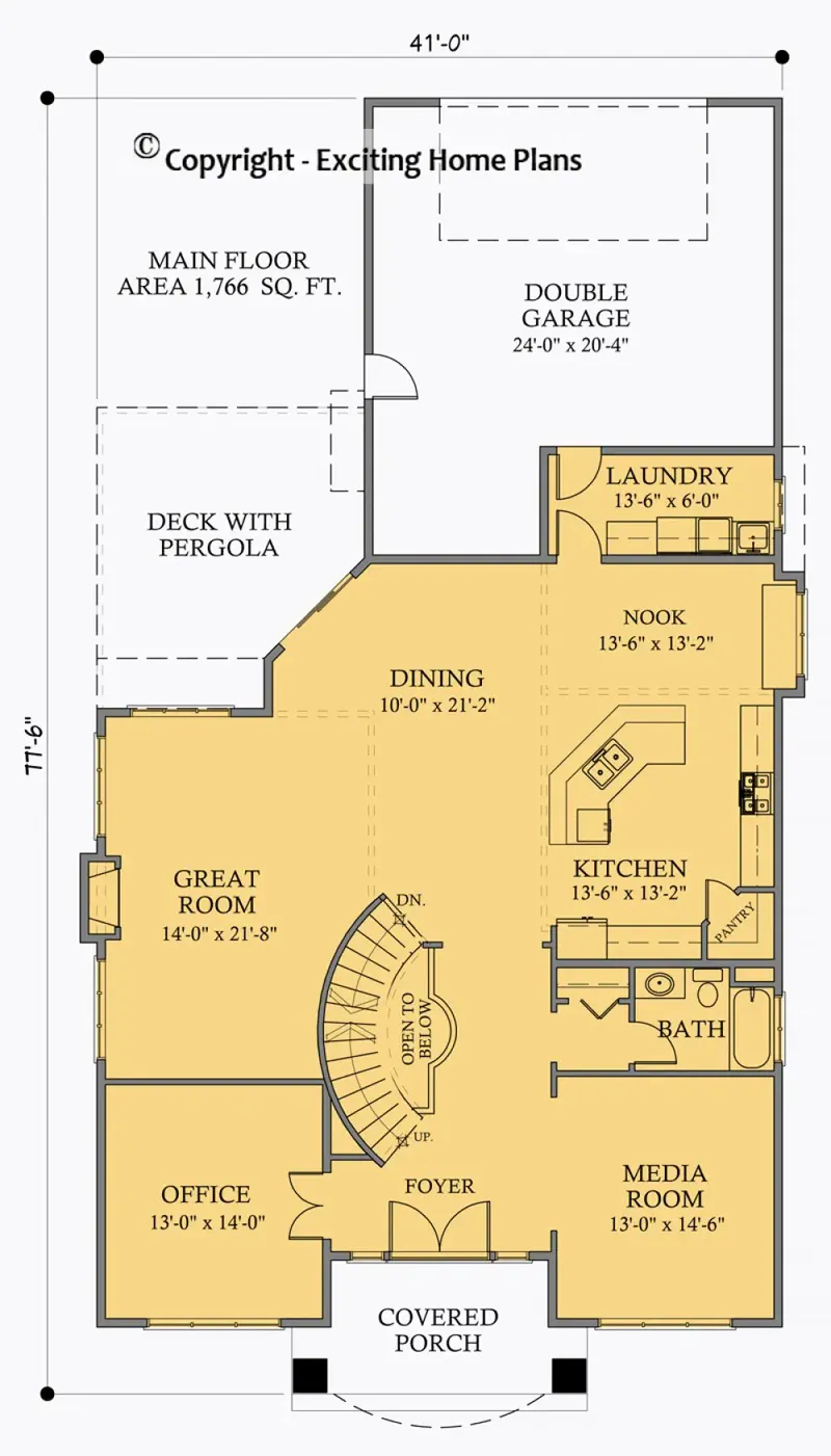 Main Floor 7 – 2-Story House Plan 3595 ft², 6 Beds — 37591R