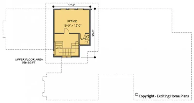 Second Floor 6 – 1.5-Story House Plan 2832 ft², 2 Beds — 18824R