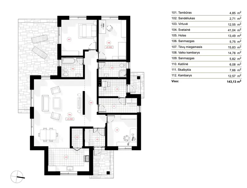 Main Floor 5 – 1-Story House Plan 1541 ft², 3 Beds — 31272R