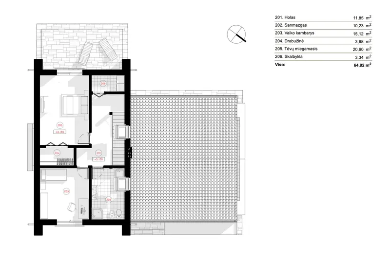 Second Floor 7 – 1.5-Story House Plan 1586 ft², 2 Beds — 83682R