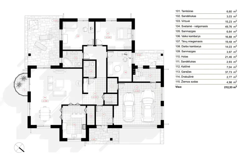 Main Floor 8 – 1-Story House Plan 1882 ft², 2 Beds — 94816R