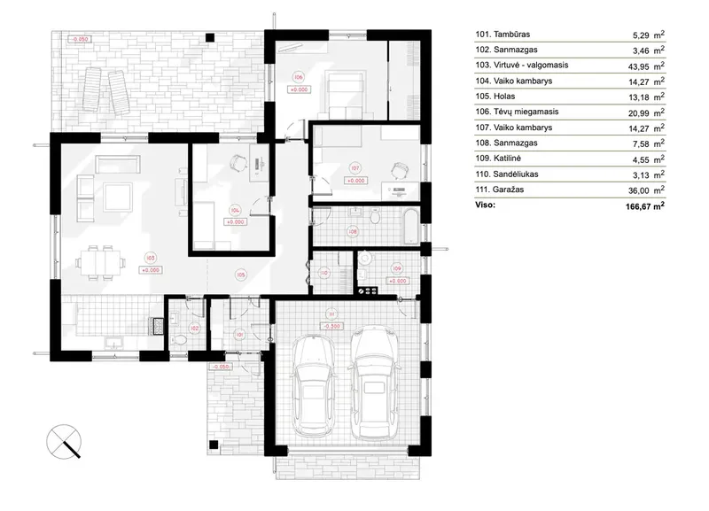 Main Floor 9 – 1-Story House Plan 1407 ft², 3 Beds — 23841R