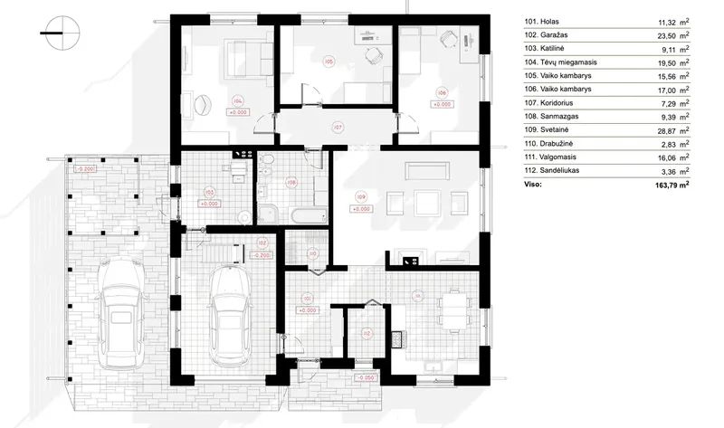 Main Floor 6 – 1-Story House Plan 1510 ft², 3 Beds — 78569R