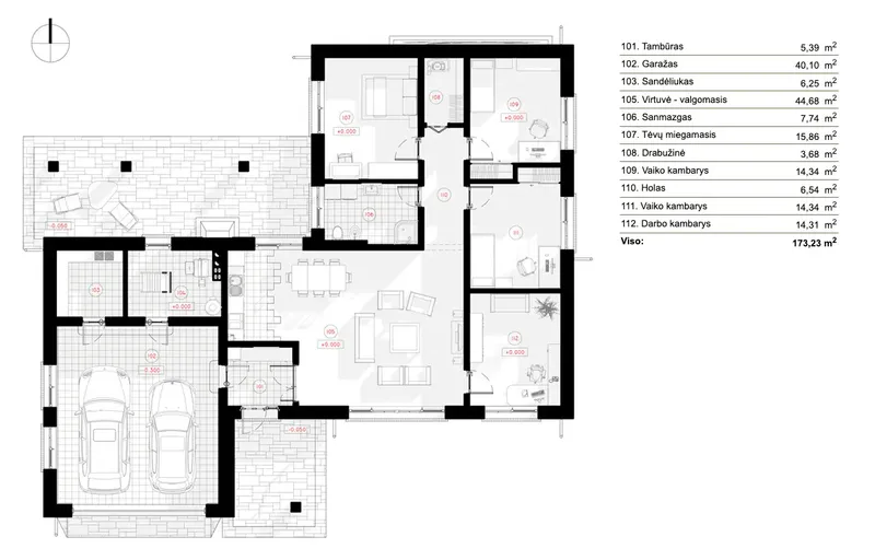 Main Floor 6 – 1-Story House Plan 1433 ft², 4 Beds — 20721R
