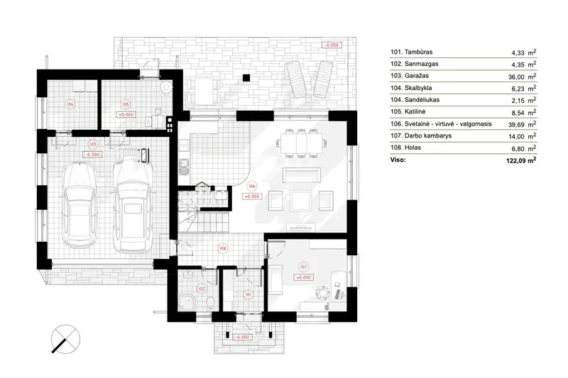 Main Floor 6 – 2-Story House Plan 1660 ft², 3 Beds — 82008R