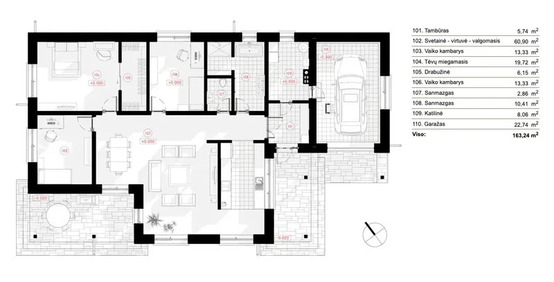 Main Floor 6 – 1-Story House Plan 1512 ft², 3 Beds — 81166R