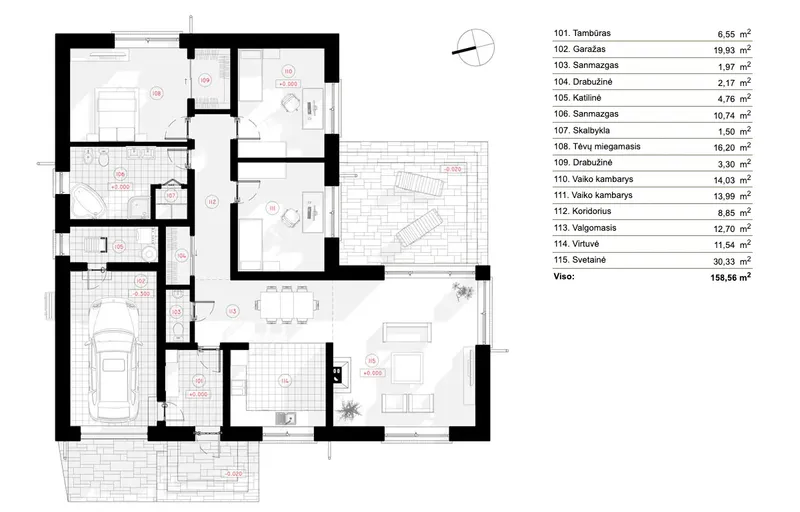 Main Floor 6 – 1-Story House Plan 1492 ft², 3 Beds — 41036R