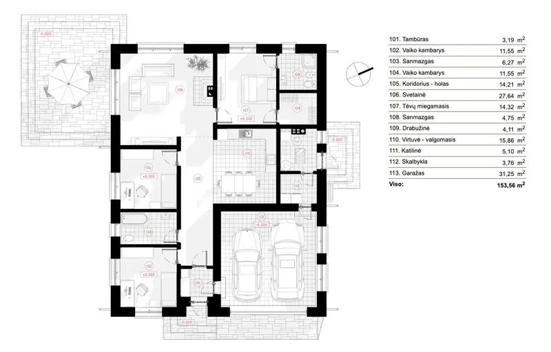 Main Floor 6 – 1-Story House Plan 1317 ft², 3 Beds — 68935R