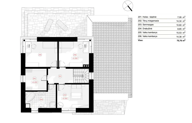 Second Floor 7 – 2-Story House Plan 1693 ft², 3 Beds — 92111R