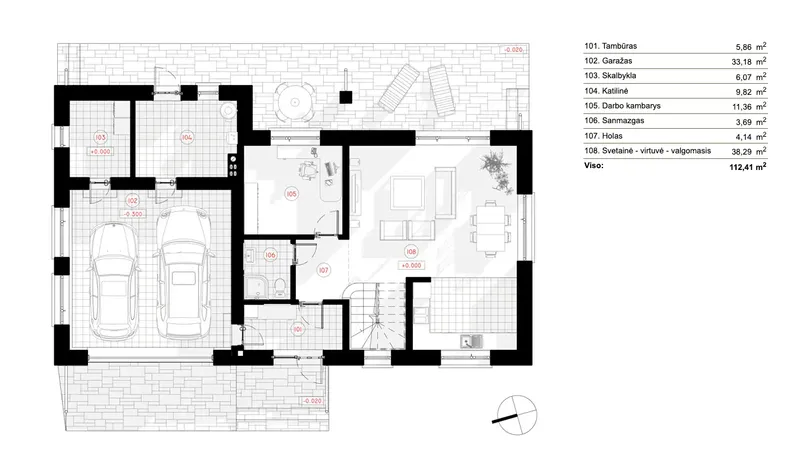 Main Floor 7 – 2-Story House Plan 1584 ft², 3 Beds — 18859R