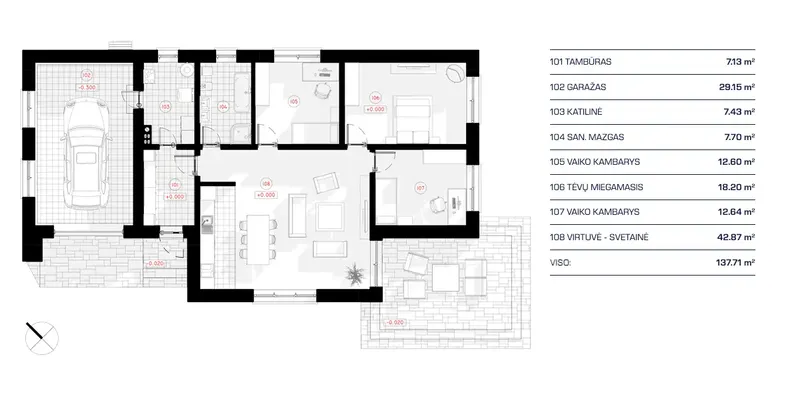 Main Floor 11 – 1-Story House Plan 1169 ft², 3 Beds — 30948R