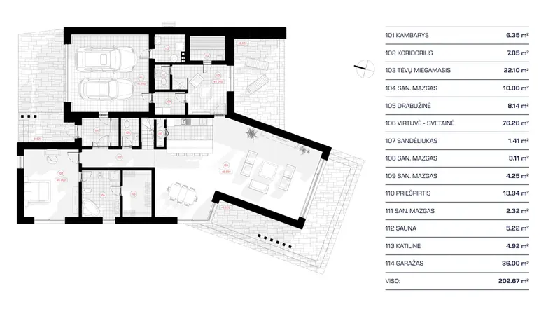Main Floor 11 – 1.5-Story House Plan 2875 ft², 3 Beds — 59489R