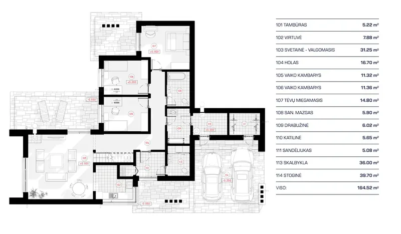 Main Floor 11 – 1.5-Story House Plan 1570 ft², 3 Beds — 33195R