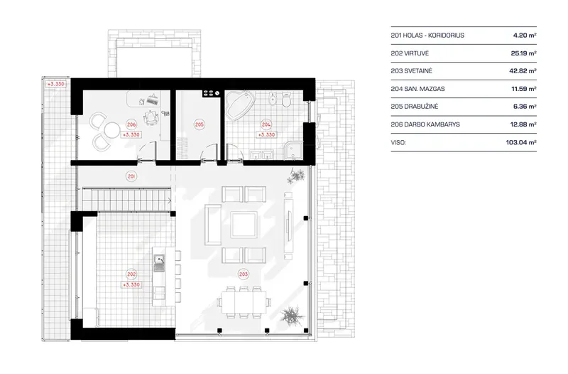 Second Floor 13 – 2-Story House Plan 2057 ft², 3 Beds — 31185R