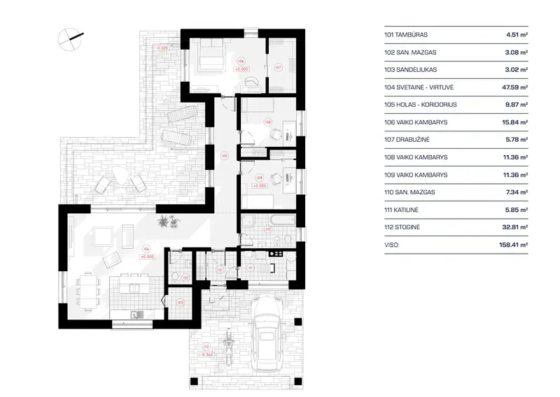 Main Floor 11 – 1-Story House Plan 1352 ft², 3 Beds — 12881R