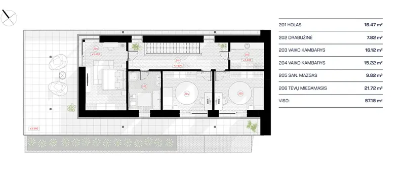 Second Floor 13 – 2-Story House Plan 1643 ft², 3 Beds — 37659R