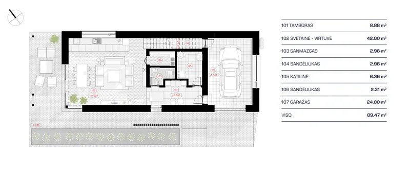 Main Floor 12 – 2-Story House Plan 1643 ft², 3 Beds — 37659R