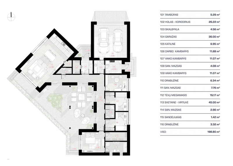 Main Floor 11 – 1-Story House Plan 1752 ft², 3 Beds — 18196R
