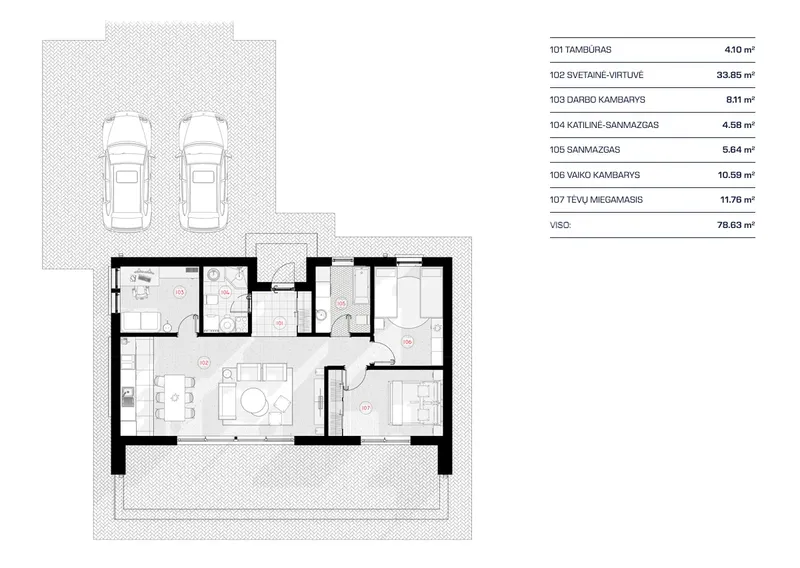 Main Floor 11 – 1-Story House Plan 846 ft², 2 Beds — 31999RB