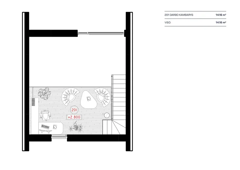 Second Floor 17 – 1.5-Story House Plan 1243 ft², 3 Beds — 41342RB