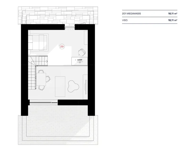 Second Floor 11 – 1.5-Story House Plan 537 ft², 1 Beds — 23743RB