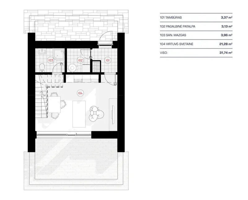 Main Floor 10 – 1.5-Story House Plan 537 ft², 1 Beds — 23743RB
