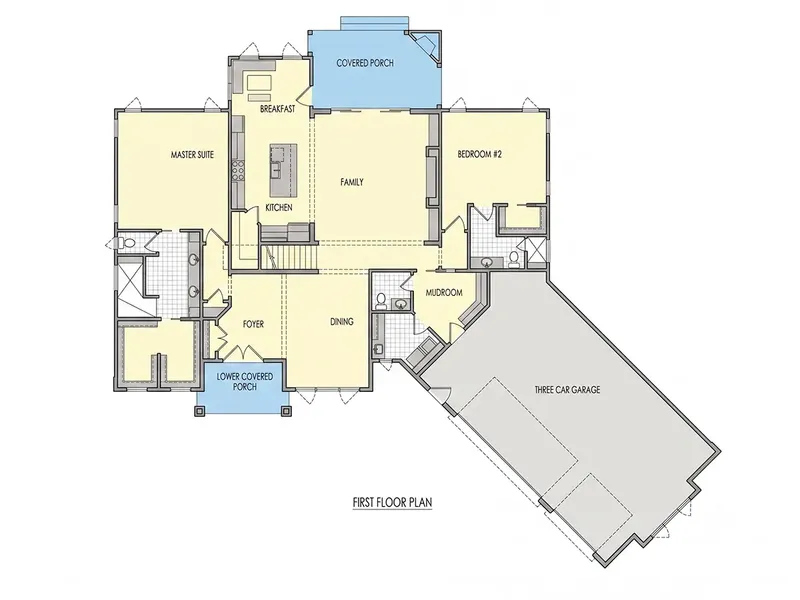 Main Floor 11 – 2-Story House Plan 5204 ft², 5 Beds — 22009R