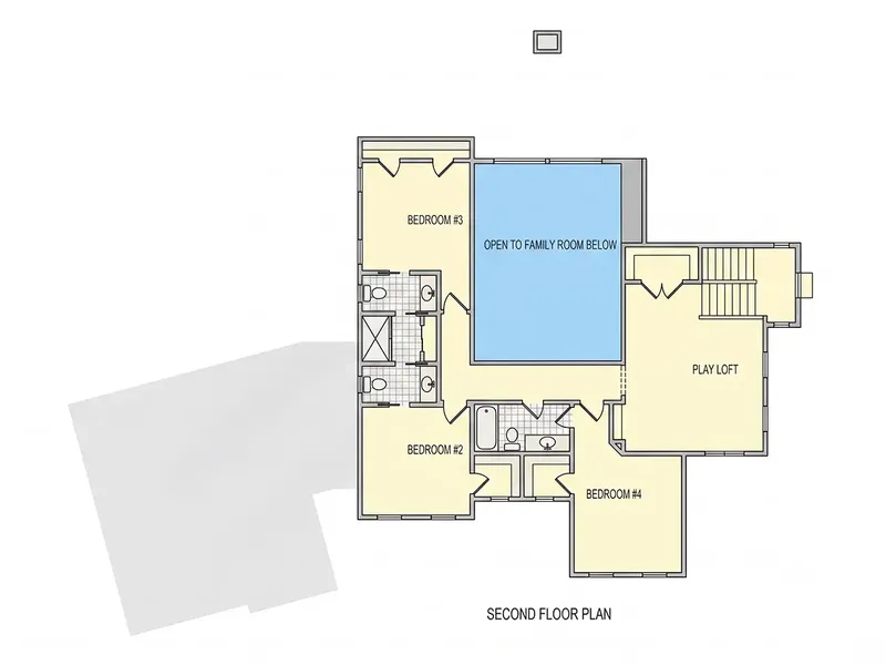 Second Floor 7 – 2-Story House Plan 4664 ft², 4 Beds — 96376R