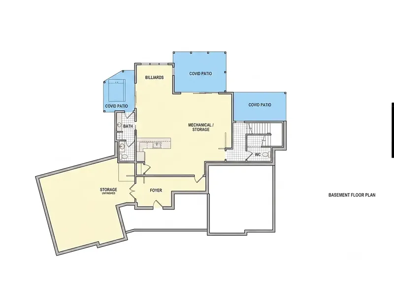 Basement 5 – 2-Story House Plan 4664 ft², 4 Beds — 96376R