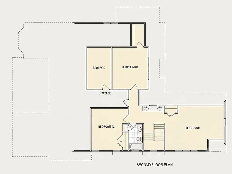 Second Floor 21 – 1.5-Story House Plan 3651 ft², 4 Beds — 37290R