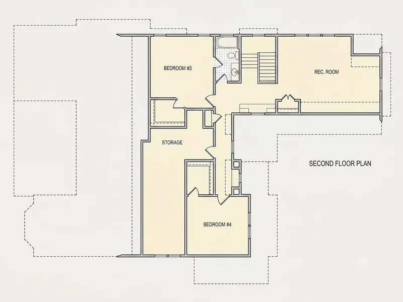 Second Floor 22 – 1.5-Story House Plan 3672 ft², 4 Beds — 68875R
