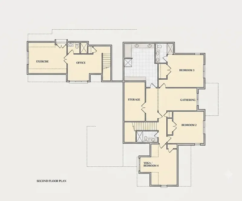 Second Floor 9 – 2-Story House Plan 4500 ft², 4 Beds — 12065R