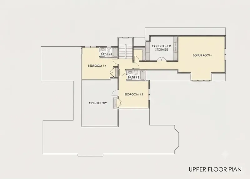 Second Floor 17 – 1.5-Story House Plan 4196 ft², 5 Beds — 38496R