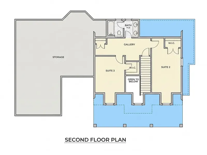Second Floor 8 – 1.5-Story House Plan 2243 ft², 3 Beds — 74941R