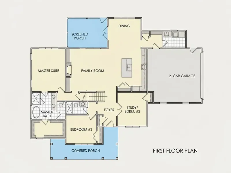 Main Floor 9 – 1.5-Story House Plan 2488 ft², 4 Beds — 42642R